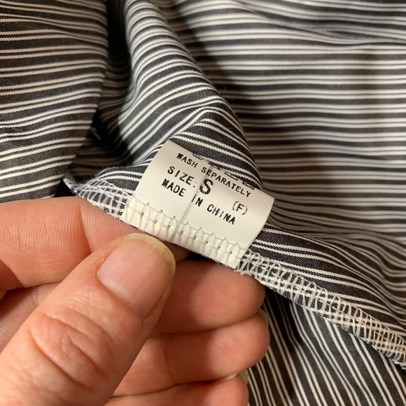 Vestidos Pinstripe Ruffle Wrap Mini Skirt - Black & White - Size S - Picture 4 of 6